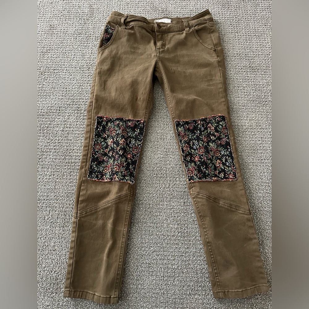 Free People pants w tapestry patches